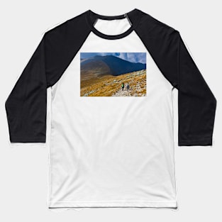 Mother and son hiking into the mountains Baseball T-Shirt